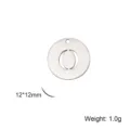 Minimalist stainless steel circular pendant featuring an uppercase letter O cutout charm - Letter O / Steel