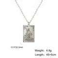 Collier Tarot en acier inoxydable argenté avec un pendentif du design Le Bateleur - Argent Le Bateleur