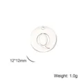 Stainless steel circular letter Q charm pendant for DIY jewelry making 12x12mm size - Letter Q / Steel