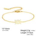 Elegant gold-tone stainless steel adjustable bracelet with African eye symbol pendant - Eye Shape (Cross Chain) / Gold