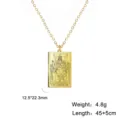 Collier Tarot L'Empereur doré en acier inoxydable avec dimensions et poids indiqués - Empereur Or