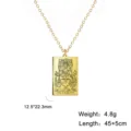 Collier pendentif Tarot Le Chariot doré avec chaîne en acier inoxydable - Or Le Chariot