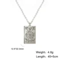 Collier avec pendentif Tarot Roue de la Fortune en acier inoxydable - Argent La Roue de la Fortune