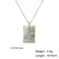 Pendentif de collier tarot Tempérance en acier inoxydable avec chaîne 45+5cm - Argent La Tempérance