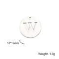 Stainless steel uppercase letter W charm for DIY jewelry necklace making - Letter W / Steel