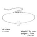 Silver stainless steel African Gye Nyame symbol bracelet with an adjustable chain - Embracing Shape (Cross Chain) / Silver