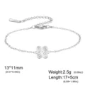 Stainless steel bracelet with African symbol pendant, 17+5cm adjustable chain length - Four-Vortex Pattern (Cross Chain) / Silver