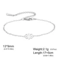 Silver stainless steel bracelet with African symbol pendant, adjustable cable chain. - Spindle Double Ring (Cross Chain) / Silver