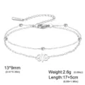 Elegant silver stainless steel double-layered bracelet with African symbol pendant - Shuttle-Shaped Double Ring (Double Layer Chain) / Steel