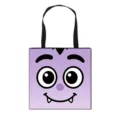 Sac fourre-tout monstre d'Halloween violet avec yeux de dessin animé et crocs - Style 07 Visage de Monstre Violet