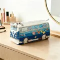 Large capacity bus shaped cosmetic bag with ocean shell and starfish patterns for travel - L / 25.5*13*13cm / Ocean Bus (10)
