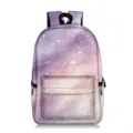 Traumhafter lila Galaxie-Druck Schulrucksack für Schüler mit großem Fassungsvermögen - Lila Sternenhimmel Verlauf Druck