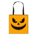 Sac fourre-tout d'Halloween orange vif avec un motif classique de citrouille effrayante - Style 05 Expression Citrouille Lanterne Tranchante