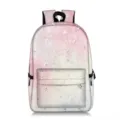 Großräumiger träumerischer rosa Galaxie-Schulrucksack mit glitzernden Sternen - Rosa Weiß Sternenhimmel Verlauf Druck