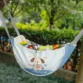 Blue striped cartoon dog car storage bag hanging organizer for SUV snacks and toys - Blue White Striped Dog Style / 60x37x30cm