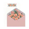 Elegante set di cancelleria per matrimonio floreale con busta rosa e carta - Set Peonia Rossa / 2 Buste 4 Fogli / Rosa
