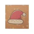 Biglietto di Natale quadrato in carta kraft con cappello di Babbo Natale - Cappello natalizio / Set con Busta