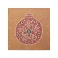 Biglietto di auguri natalizio quadrato in carta kraft con pallina rossa e fiocco di neve - palla di Natale / Set con Busta