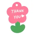 Biglietto d'auguri creativo a forma di fiore rosa con testo Thank You per confezioni - Fiore Piccolo - Thank you