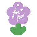 Simpatica etichetta regalo a forma di fiore viola e verde con messaggio 'for you!' per fiori - Fiore Piccolo - For you