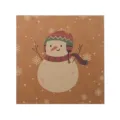 Biglietto di Natale quadrato in carta kraft con simpatica illustrazione di pupazzo di neve - Pupazzo di neve / Set con Busta