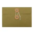 Vintage Kraft paper string-clasp envelope for postcards and cards in olive green - 20 Pieces Set / Green