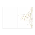 Elegante biglietto per promesse di matrimonio per lui con lamina d'oro e fiori - Stile Rosa HIS (Solo Carta) / Nastri non inclusi