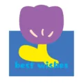 Biglietto d'auguri illustrato con tulipano viola e testo 'Best Wishes' su sfondo blu - Migliori Auguri (Sfondo Viola) / Con Busta