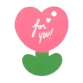 Cute pink heart flower shaped gift tag with handwritten 'for you' message card - Heart - For you