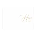 Elegante biglietto per promesse di matrimonio bianco con scritta oro His VOWS. - Minimalista HIS (Solo Carta) / Nastri non inclusi