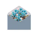 Elegante busta per inviti di nozze blu chiaro con fodera floreale ad acquerello raffinata - Solo Busta Nontiscordardimé Blu