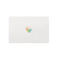Piccola busta bianca perlata con cuore dorato laser olografico per carte regalo - Set da 20 Pezzi / Bianco Puro Perlato