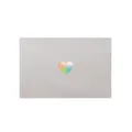 Piccola busta grigia perlata con cuore olografico arcobaleno per biglietti regalo - Set da 20 Pezzi / Bianco Argento Perlato