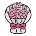 Illustrazione di biglietto di auguri con bouquet di fiori rosa per ringraziamenti - Carnation