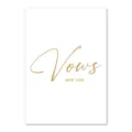 Elegante biglietto di nozze minimalista con lamina d'oro su carta bianca premium - Oro Opaco Vows (Solo Carta) / Nastri non inclusi