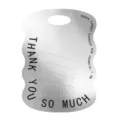 Targhetta regalo laser argento con 'Thank You' per confezione di bouquet - Argento Lucido Onda Thank You