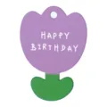 Creative purple tulip flower-shaped gift tag with Happy Birthday printed message card - Tulip - Happy birthday
