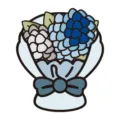 Illustrazione di bouquet di fiori blu e viola per variante SKU di biglietto di auguri - Hydrangea