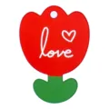 Creative red tulip flower gift tag with 'love' message and heart - Tulip - Love