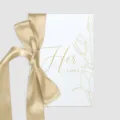 Elegante biglietto per voti nuziali bianco con nastro dorato per decorazioni fai-da-te - Nastro Largo Solo (Senza Carta) / Oro chiaro
