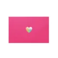 Piccola busta in carta perlata rosa con un cuore olografico dorato a laser di lusso - Set da 20 Pezzi / Rosa Rossa Perlata