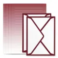 Elegante set di cancelleria bordeaux e bianco con carta a righe e buste - Set di Cancelleria per Buste / 2 Buste + 4 Fogli / Bordeaux