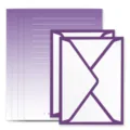 Set di carta da lettere sfumata viola con buste bianche e viola coordinate, elegante - Set di Cancelleria per Buste / 2 Buste + 4 Fogli / Viola