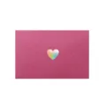 Busta piccola in carta perlata magenta di alta qualità con disegno a cuore arcobaleno laser - Set da 20 Pezzi / Magenta Perlato