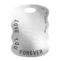 Elegante etichetta regalo laser argento con testo 'Love You Forever' per fiori e regali - San Valentino Argento Lucido Onda