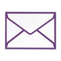 Busta premium in carta bianca spessa con elegante design a bordo viola per biglietti - Solo Busta / 1 Pezzo / Viola