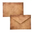 Vintage Briefumschlag aus braunem Kraftpapier mit nostalgischer Struktur - Blattmuster (Blatt)