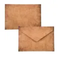 Umschlag aus braunem Kraftpapier mit dezentem antikem Landkarten- und Kompass-Texturdesign - Anker Form