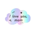 Mini biglietto olografico a forma di nuvola per la festa della mamma 'I love you mom' - Stile Nuvola Laser Olografico