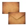 Antiker Kraftpapier-Umschlag und Kartenset mit Vintage-Struktur für Briefe und Einladungen - Sonnen-Stil (Sonne)